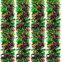 Mardi Gras Tinsel Garland Metallic Festooning Garland Glitter Mixed Color Garland Hanging Fringe Garland for Mardi Gras Party Decorations, 16.5 Feet Each (2 Pieces)