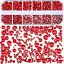 TecUnite 2000 Pieces Flat Back Gems Round Crystal Rhinestones 6 Sizes (1.5-6 mm) with Pick Up Tweezer and Rhinestones Picking Pen for Crafts Nail Face Art Clothes Shoes Bags DIY (Red) TecUnite 2000 Pieces Flat Back Gems Round Crystal Rhinestones 6 Sizes (1.5-6 mm) with Pick Up Tweezer and Rhinestones Picking Pen for Crafts Nail Face Art Clothes Shoes Bags DIY (Red)