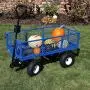Sunnydaze Utility Steel Dump Garden Cart, Outdoor Lawn Wagon with Removable Sides, Heavy-Duty 660 Pound Capacity, Blue Sunnydaze Utility Steel Dump Garden Cart, Outdoor Lawn Wagon with Removable Sides, Heavy-Duty 660 Pound Capacity, Blue