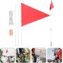 Bike Flag High Visibility 2 Sets Cycling Handlebar Flag Safety Flag with Heavy Duty Fiberglass Flag Pole and Bracket Height Adjustable