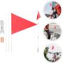 Bike Flag High Visibility 2 Sets Cycling Handlebar Flag Safety Flag with Heavy Duty Fiberglass Flag Pole and Bracket Height Adjustable
