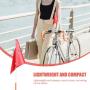 Bike Flag High Visibility 2 Sets Cycling Handlebar Flag Safety Flag with Heavy Duty Fiberglass Flag Pole and Bracket Height Adjustable