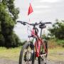 Bike Flag High Visibility 2 Sets Cycling Handlebar Flag Safety Flag with Heavy Duty Fiberglass Flag Pole and Bracket Height Adjustable