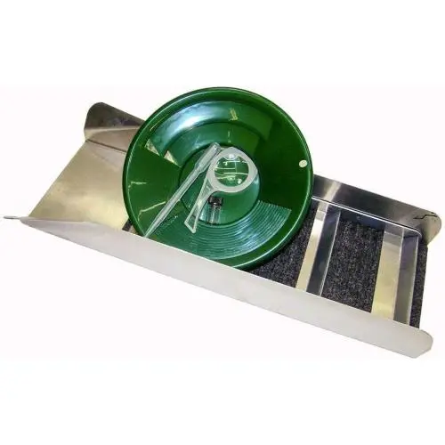 Back Packing Mining Kit 18" Long Aluminum Sluice Box - River - Creek -8" Gold Pan