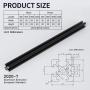 4pcs 1000mm T Slot 2020 Aluminum Extrusion European Standard Anodized Linear Rail for 3D Printer Parts and CNC DIY Black