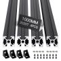 4pcs 1000mm T Slot 2020 Aluminum Extrusion European Standard Anodized Linear Rail for 3D Printer Parts and CNC DIY Black