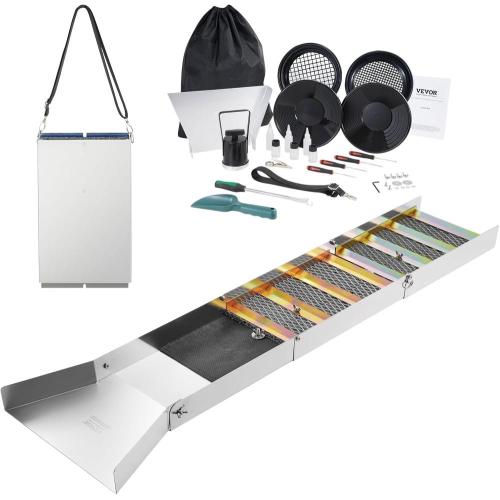 VEVOR Complete Sluice Box Gold Panning Kit, 50 inches