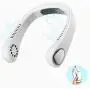 Neck Fan Rechargeable Fan Portable Foldable 3-Speed Adjustable USB Mini Fan Wearable Personal Fan for Outdoor/ Home/ Office (WHITE)