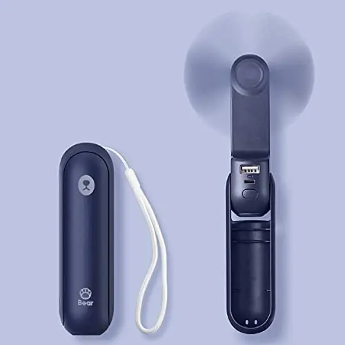 JISULIFE Pocket Handheld Fan, Mini Portable Hand Fan, Battery Operated 14-21 Working hours, USB Rechargeable Foldable Fan, Quiet Personal Fan with Power Bank, Flashlight for Indoor, Outdoor - Blue JISULIFE Pocket Handheld Fan, Mini Portable Hand Fan, Battery Operated 14-21 Working hours, USB Rechargeable Foldable Fan, Quiet Personal Fan with Power Bank, Flashlight for Indoor, Outdoor - Blue