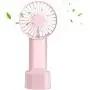 Mini Handheld Fan ,Portable Fan,Speed Adjustable Desk Fan with USB Rechargeable Battery Operated, Cooling Hanging Fan (pink)