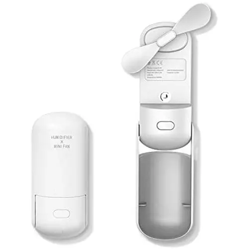 Sdeter Handheld Mini Fan, 2 IN 1 Hand Fan, Portable USB Rechargeable Small Pocket Fan, Battery Operated Fan [6-20 Working Hours] with Power Bank, Flashlight Feature for Women,Travel,Outdoor-White