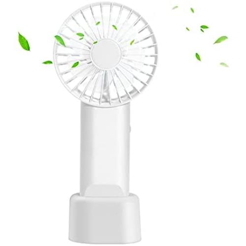 Mini Handheld Fan ,Portable Fan,Speed Adjustable Desk Fan with USB Rechargeable Battery Operated, Cooling Hanging Fan (white)