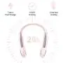 Personal Neck Fan, iHoven Portable Mini USB Bladeless Neck Fan, 20Hrs Play 9000mah Rechargeable Handfree Neckband Hanging Fans, No Curly Hair Wearable Necklace for Camping Hiking Outdoor Travel (Pink)