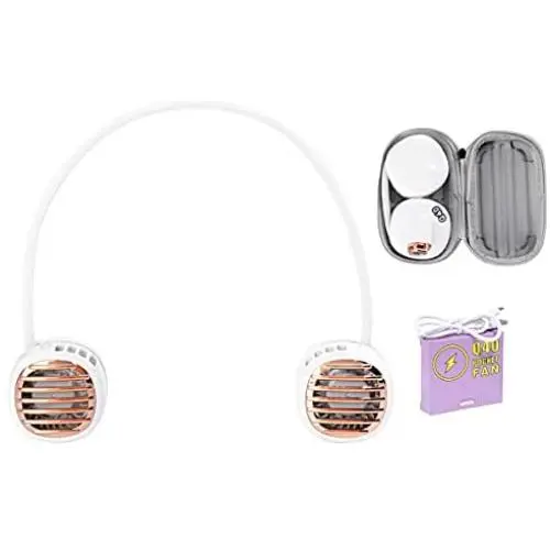 Hioasis Portable Neck Fan,Wearable Personal Mini Fan with 3 Speeds,Battery Operated Rechargeable Fan & Hands-Free 360°Lightweight Fan for Office,Sports and Traveling(White) Hioasis Portable Neck Fan,Wearable Personal Mini Fan with 3 Speeds,Battery Operated Rechargeable Fan & Hands-Free 360°Lightweight Fan for Office,Sports and Traveling(White)