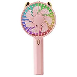 Mini Fan Portable Small Fan, 3 in 1 Handheld Fan with 7 Colors LED Night Lights, 3 Adjustable Speeds, Rechargeable Battery Operated Fan for Kids, Girls and Women Outdoors or Home Office Use.