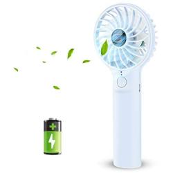 efluky 3 Speeds Mini Handheld Fan, Small Personal Portable Table Fan with USB Rechargeable 2500mAh Battery Operated Cooling Folding Electric Fan for Travel Office Room Household, 2-Inch,Blue