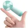 MISSUE Mini Handheld Fan, Portable Battery Operated Fan with Lanyard, Personal Pocket Fan with 3000mAh Rechargeable Battery, 5-10 Hrs Running Time, Green