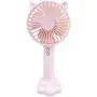 Mini Handheld Fan,Quiet Personal Portable Fan with 3 Speed, Small Desk Fan with USB Rechargeable Battery, Multifunction USB Fan with Night Light,Table Fan With Base to Put the Phone,for Outdoor,Travel, School, Home, Office (Pink)
