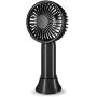 Aluan Super Mini Handheld Fan, Small Personal Portable Fan with Removable Base, USB Rechargeable Battery Operated Hand Held Fan with 3 Speeds for Women Men Kids Indoor, Outdoor, Makeup, Travel(Black)