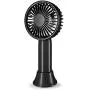 Aluan Super Mini Handheld Fan, Small Personal Portable Fan with Removable Base, USB Rechargeable Battery Operated Hand Held Fan with 3 Speeds for Women Men Kids Indoor, Outdoor, Makeup, Travel(Black)