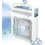 Portable Air Conditioner Fan, Mini Evaporative Air Cooler with 7 Colors LED Light, 1/2/3 H Timer, 3 Wind Speeds and 3 Spray Modes for Office, Home, Dorm, Travel(White)