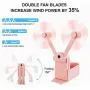 Handheld Mini Fan, 3000mAh Powerbank Portable USB Rechargeable Small Pocket Fan, Battery Operated Fan 15-30 Working hours, 3 Speeds Personal Fan for Women, Girl, Gift, Travel, Outdoor