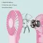 Mini Handheld Fan ,Portable Fan,Speed Adjustable Desk Fan with USB Rechargeable Battery Operated, Cooling Hanging Fan (pink)