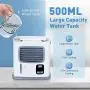 3 in 1 Portable Air Conditioner Fan for Office- Personal Mini Quiet Air Cooler, Evaporative Cooling Humidifier, USB & Batteries, 12h Timer, Adjustable Angles w/ 2 Speeds, Ideal for Home Room Bedroom 3 in 1 Portable Air Conditioner Fan for Office- Personal Mini Quiet Air Cooler, Evaporative Cooling Humidifier, USB & Batteries, 12h Timer, Adjustable Angles w/ 2 Speeds, Ideal for Home Room Bedroom