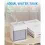Portable Air Conditioner, Air Cooler Fan 2000 mAh Mini Air Conditioner with 3 Speed Modes Desk Fan with 7 Colors LED Light, Portable Air Conditioner for Home, Office and Room…