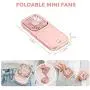Portable Personal Fan Small Neck Fan for Women Mini Desk Fan USB Rechargeable Handheld Fan Used as a Power Bank and Phone Stand for Travel Indoor Outdoor (Pink)