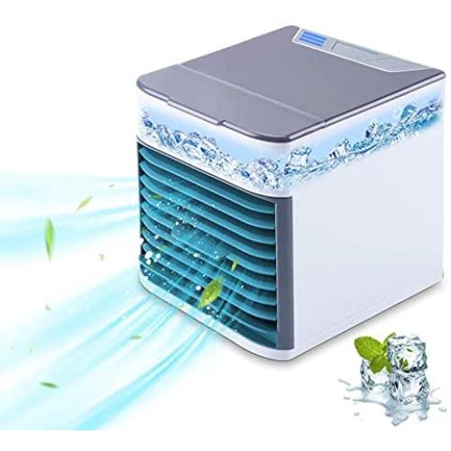 Personal Air Conditioner, Quiet USB Air Cooler with 3-Speed, Mini Air Conditioner with LED Light, Portable Air Conditioner for Small Room/Office/Dorm/Bedroom