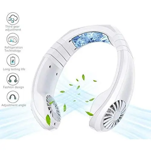 USB Portable 2 in 1 Air Cooler Mini Air Conditioner Neck Cooling Fan (White) USB Portable 2 in 1 Air Cooler Mini Air Conditioner Neck Cooling Fan (White)