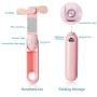Handheld Mini Fan, 4 in 1 Rechargeable Small Portable Ventilador, Pocket Size Hand Fan Eye Massager for Women, Multi-function Folding Personal Desk Fan for Home Office Outdoor Travel