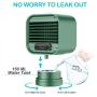 Portable Air Conditioner, Zeato 3 in 1 Personal Air Cooler, 2000 mAh Rechargeable Mini USB Mobile Cooling Fan and Humidifier Misting, Small Space Evaporative Cooler Adjustable 3 Speeds for Home, Office, Room, Camping - Green