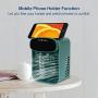 Portable Air Conditioner, Mini Desk Fan Mist Cooling, USB Small Fan for Desktop Office Bedroom, Quiet AC Table Fan Personal Air Cooler with 2400mAh 3 Speeds 400mL Water Tank-Green