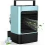 MOVTIP Portable Air Conditioner Fan, Personal Space Air Cooler Mini Evaporative Cooler Quiet Desk Fan, Humidifier Misting Fan for Home Office Bedroom, Blue MOVTIP Portable Air Conditioner Fan, Personal Space Air Cooler Mini Evaporative Cooler Quiet Desk Fan, Humidifier Misting Fan for Home Office Bedroom, Blue