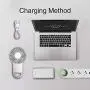 Hido Mini Handle Fan Battery Operate, Rechargeable Carabiner USB Mini Fan with Colorful Light, Portable Mini Handle Fan, Handle Fan Portable With Illumination for Camping Traveling Household, White