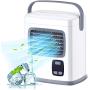 Portable Air Conditioner - 3 IN 1 Air Cooler Humidifier Portable Design W/12H Timer 500ML Capacity Desktop Fan USB Power Supply 2 Speeds Personal Mini Air Cooling Fan for Small Room Office Dorm