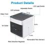 Portable Air Conditioner, Quiet USB Air Cooler with 3-Speed, Personal Air Conditioner with LED Light for Small Room/Office/Dorm/Bedroom