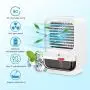 Sholov Portable Air Conditioner Fan Mini Personal Evaporative Air Cooler 90 Shaking Head with Battery with 3 Speeds & 2 Misting & LED Light for Home, Bedroom, Travel & Office, USB Charging, White