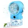 Bravekoi Portable Air Conditioner Fan, Personal Air Cooler Mini Evaporative Cooler, 3 Speeds Super Quiet Desk Fan Misting Fan with 7 Colors LED Light for Home, Office, Kitchen, Dorm, Bedroom