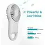 Hido Mini Handle Fan Battery Operate, Rechargeable Carabiner USB Mini Fan with Colorful Light, Portable Mini Handle Fan, Handle Fan Portable With Illumination for Camping Traveling Household, White
