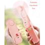 Portable Handheld Misting Fan Small Personal Desk Fan USB Rechargeable for Home Office Outdoor by Alpharan(Pink)