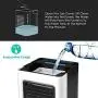 Portable Air Conditioner, Mini Air Cooler, Personal Evaporative Air Conditioner Fan, New Misting Fan with 1 USB Cable, 7 Colors LED Light for Home, Office and Room
