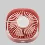 USB Table Fan Portable Mini Personal Desk Fan with 360 Rotation and Adjustable 3 Speed for Office, Travel-Pink
