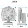 Eleventree Personal Mini Fans,Rechargeable Portable Quiet Fan with timer, Cordless Fan with 4 Speeds Battery for Home Office Bedroom Travel Hiking--White(4000mAh)