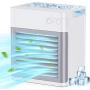 Portable Air Conditioner, Air Cooler Fan 2000 mAh Mini Air Conditioner with 3 Speed Modes Desk Fan with 7 Colors LED Light, Portable Air Conditioner for Home, Office and Room…
