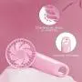 Mini Handheld Fan ,Portable Fan,Speed Adjustable Desk Fan with USB Rechargeable Battery Operated, Cooling Hanging Fan (pink)