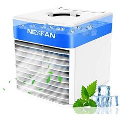 Portable Air Conditioner Small AC Personal Air Conditioners Fan with Evaporative Humidify | 3 Wind Speeds | 7 Colors Nightlight | Mini Desktop Air Cooler Fan for Dorm Office Room