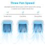 Portable Air Conditioner, Personal Air Cooler, Rechargeable 3-in-1 Air Conditioner Fan with 3 Speeds, 7 Colors LED Night, Desktop Humidifier Misting Fan with Handle for Home, Dorm, Bedroom, Office